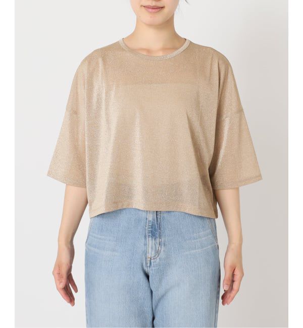 IENA「《予約》ラメハーフスリーブTシャツ」|Tシャツ・カットソー|