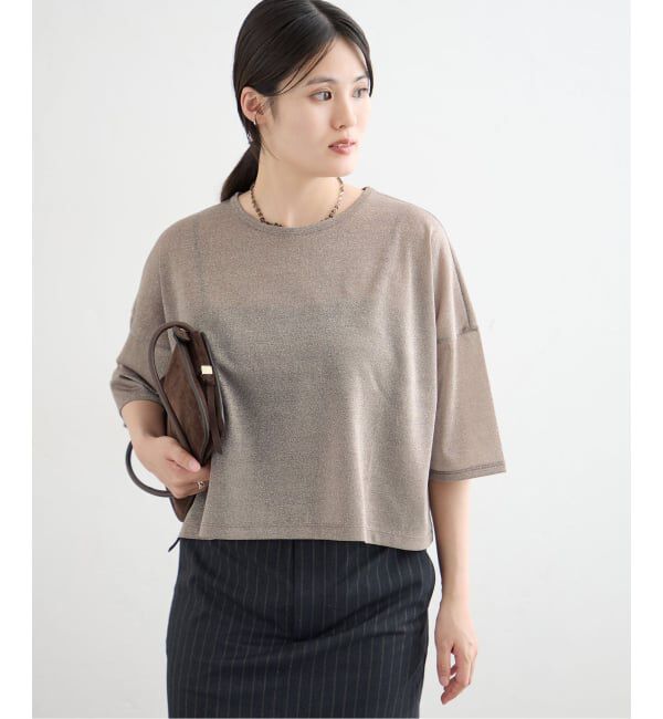 IENA「《予約》ラメハーフスリーブTシャツ」|Tシャツ・カットソー|