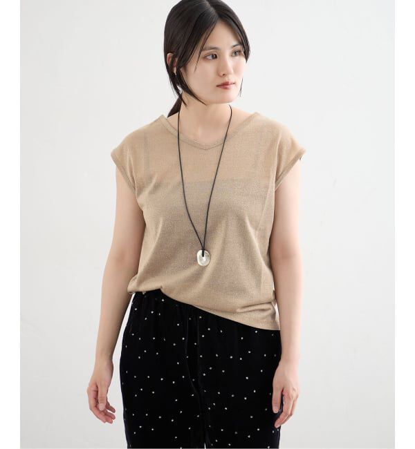 IENA「《予約》ラメフレンチスリーブTシャツ」|Tシャツ・カットソー|