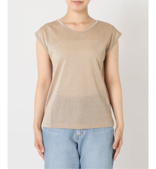 IENA「《予約》ラメフレンチスリーブTシャツ」|Tシャツ・カットソー|
