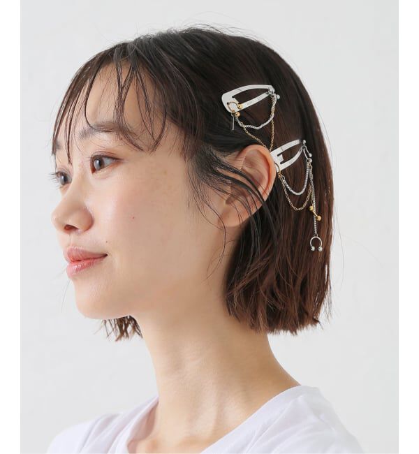 U by SPICK&SPAN「heyep / ヘイップ Pierced Chain Hair Clip 2piece」|その他|