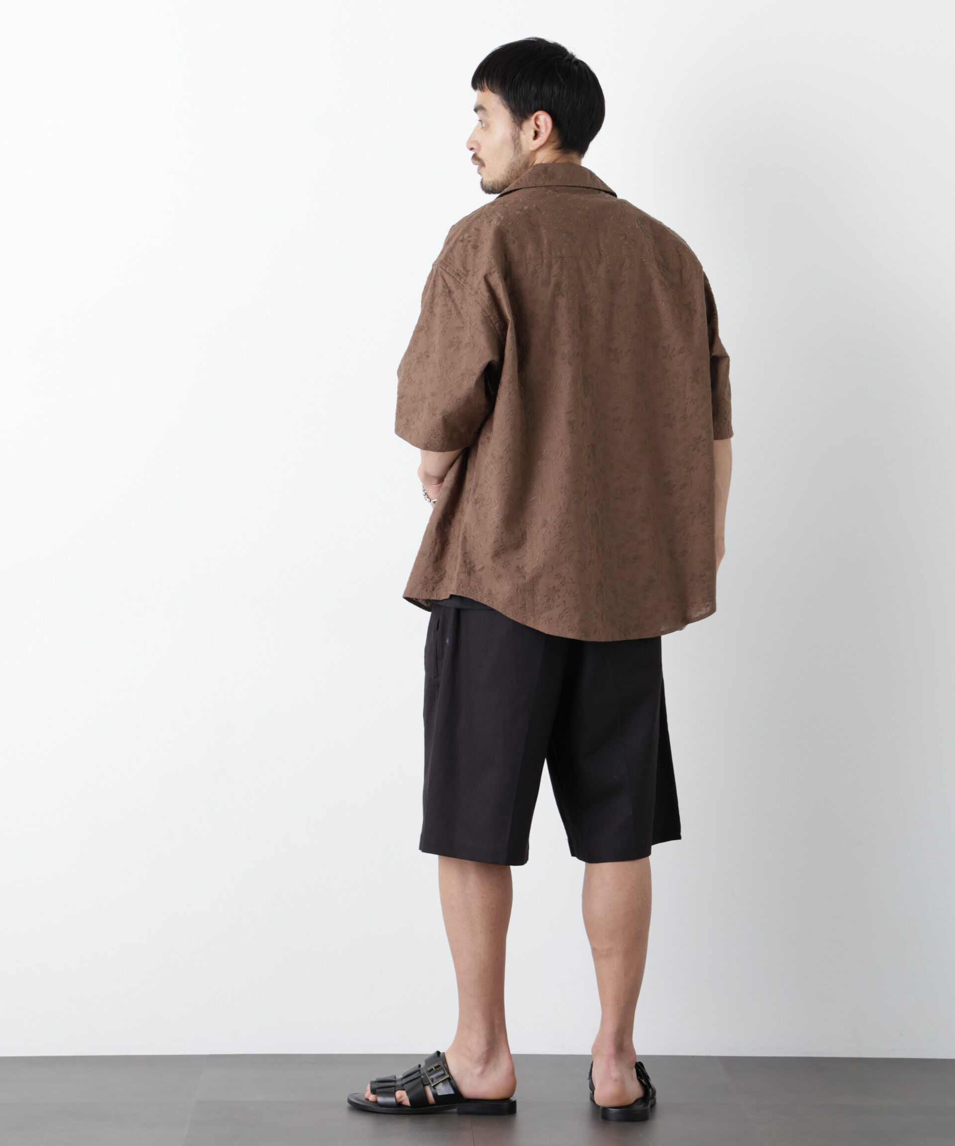 NANO universe「｢FRENCH LINEN｣ ベルテッドワイドショーツ」|チノ|
