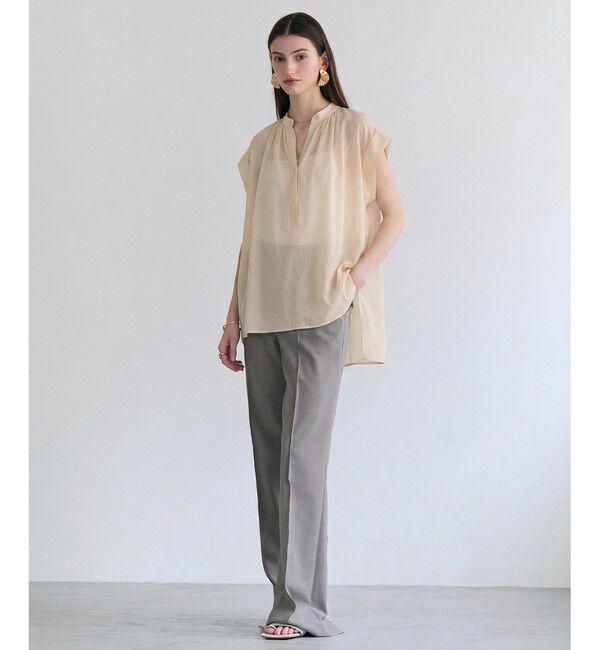 BEIGE,「BAC / コットンシアー ギャザーブラウス」|シャツ・ブラウス|
