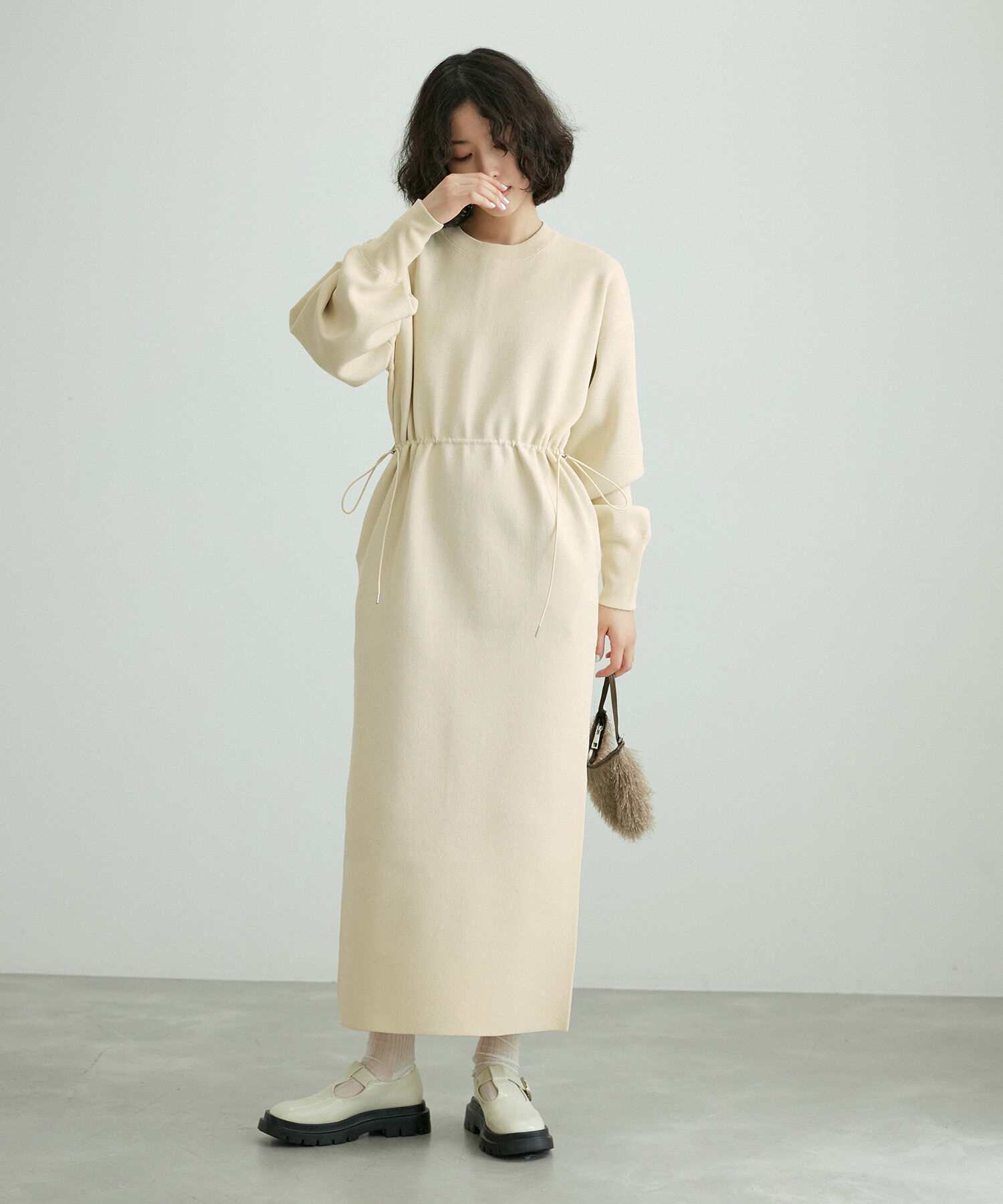 ADAM ET ROPE'「【サステナブル】フォルムニットワンピース」|ワンピース|