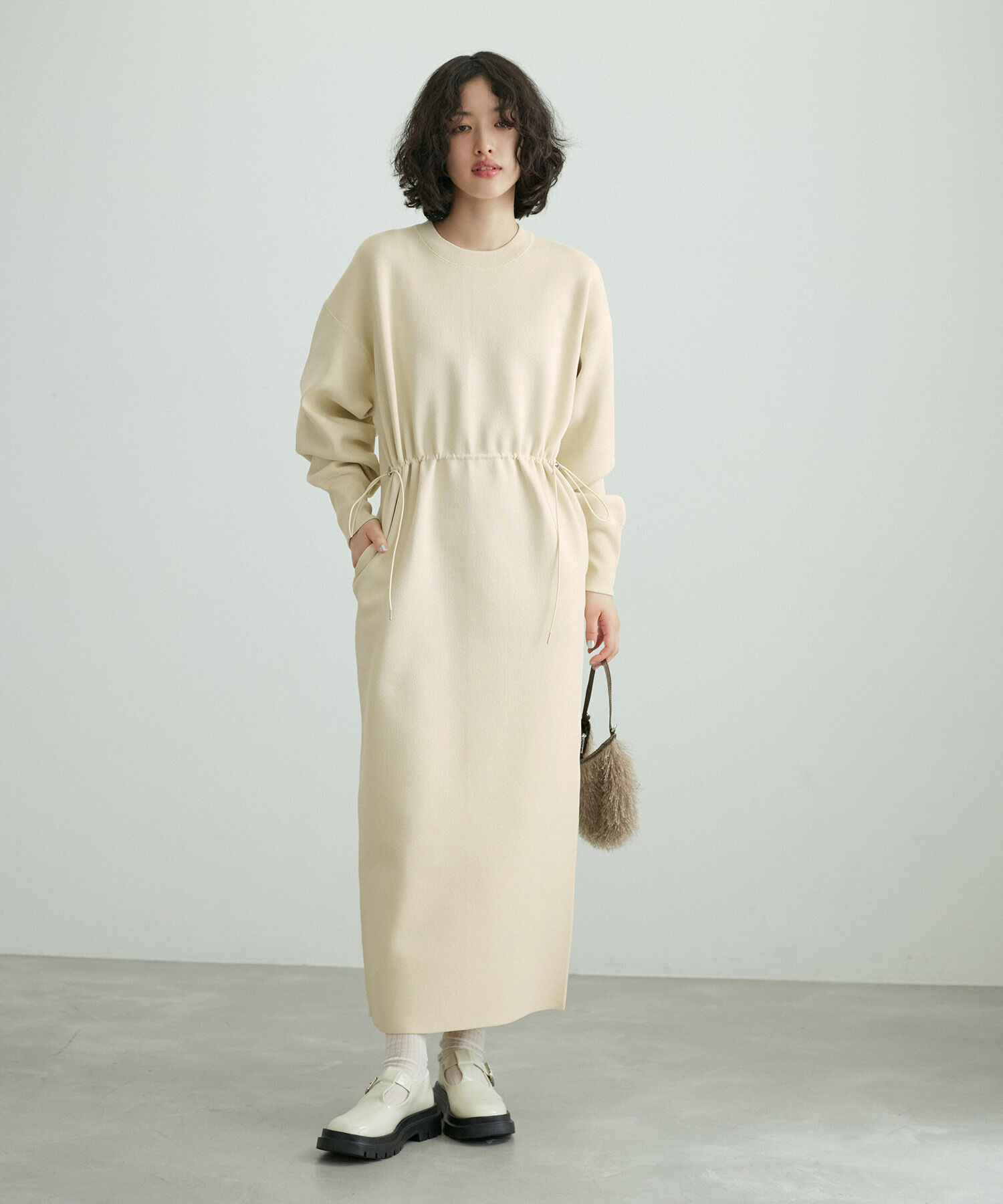 ADAM ET ROPE'「【サステナブル】フォルムニットワンピース」|ワンピース|
