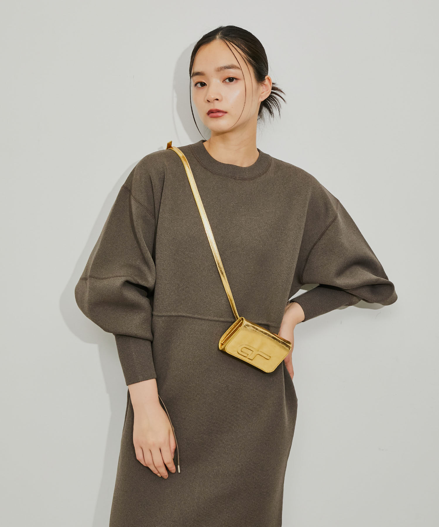 ADAM ET ROPE'「【サステナブル】フォルムニットワンピース」|ワンピース|