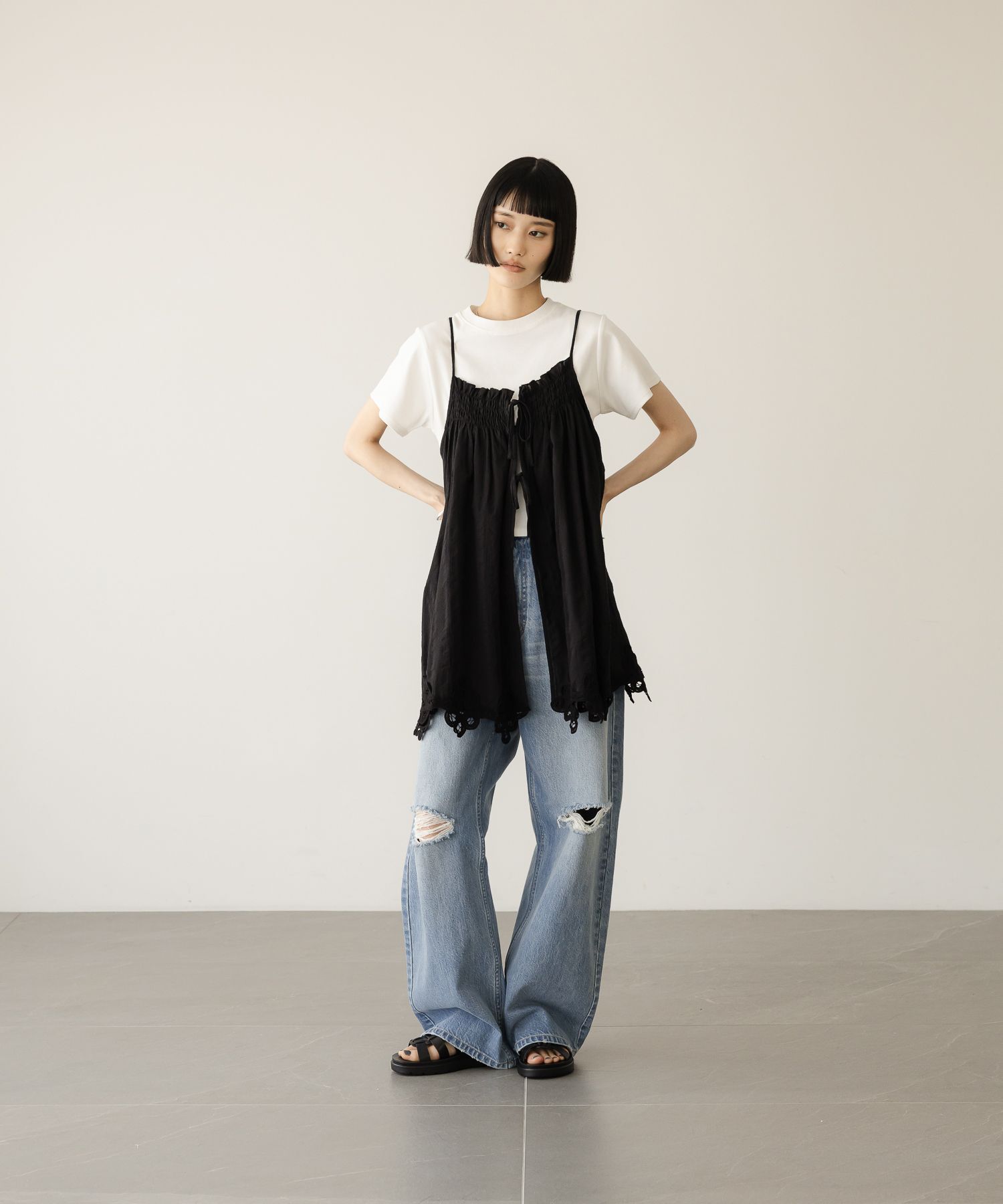 LOWRYS FARM「２ＷＡＹバテンレースミニワンピース」|ワンピース|