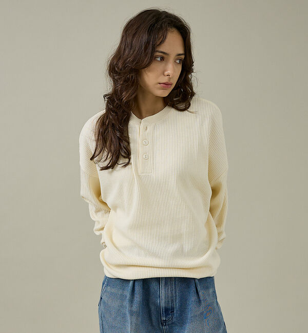 ABAHOUSE「【SEABEES / シービーズ】ピグメント サーマル L/S ヘンリーネック」|Tシャツ・カットソー|