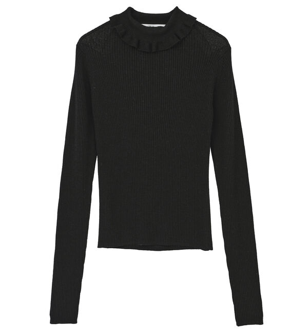 TIARA「【Bilitis dix-sept ans/ビリティス・ディセッタン】Frill Collar Pullover」|ニット・セーター|ブラック