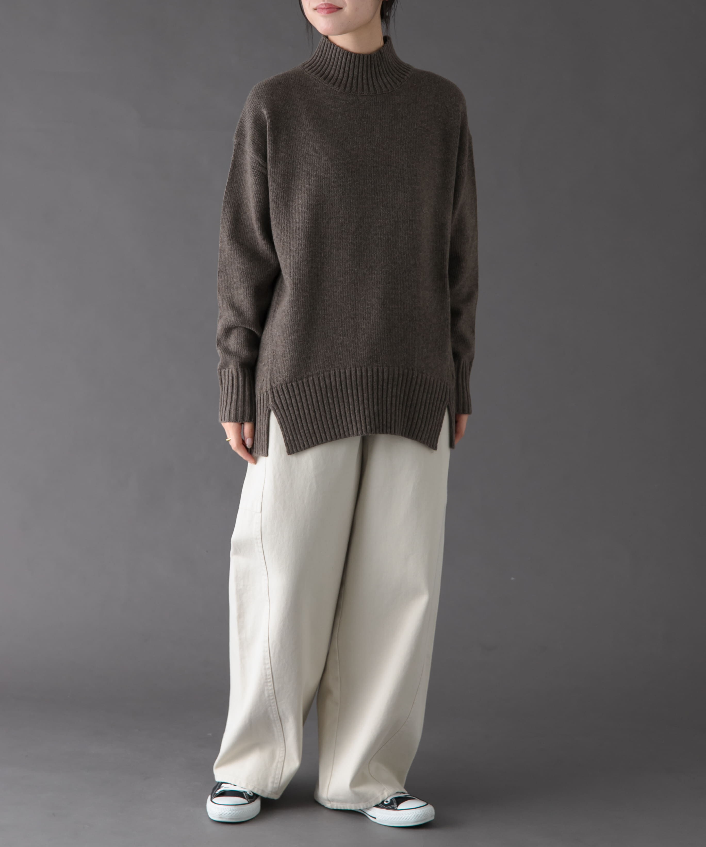 URBAN RESEARCH DOORS「FORK&SPOON　ハイネックロングニット」|ニット・セーター|