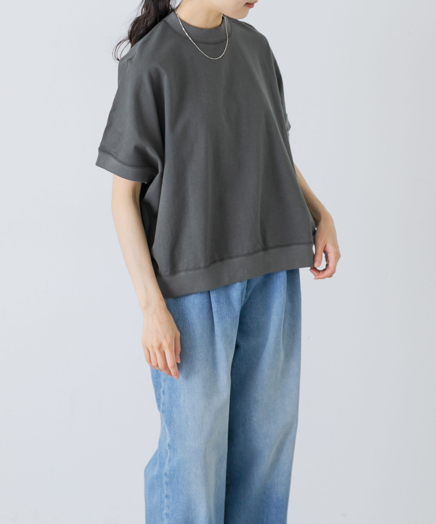 かぐれ「天竺 ワイドプルオーバー」|Tシャツ・カットソー|グレー系その他