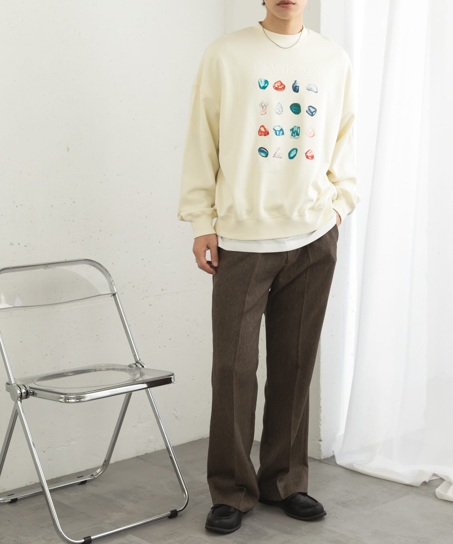 SENSE OF PLACE by URBAN RESEARCH「Gem Stone Cropped Sweat」|スウェット・ジャージ|
