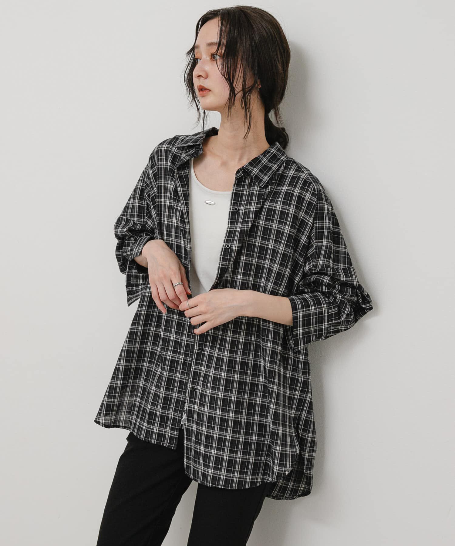 SENSE OF PLACE by URBAN RESEARCH「『接触冷感』UVケアチェックルーズシャツ」|シャツ・ブラウス|