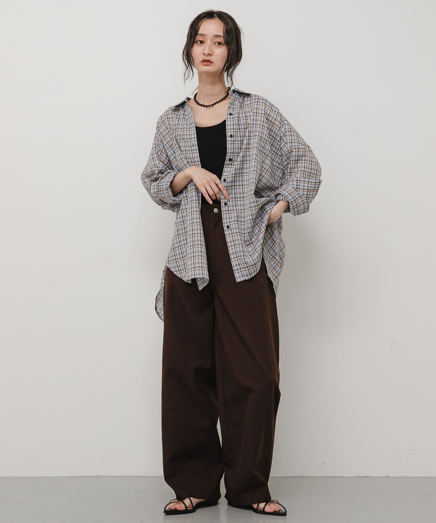 SENSE OF PLACE by URBAN RESEARCH「『接触冷感』UVケアチェックルーズシャツ」|シャツ・ブラウス|