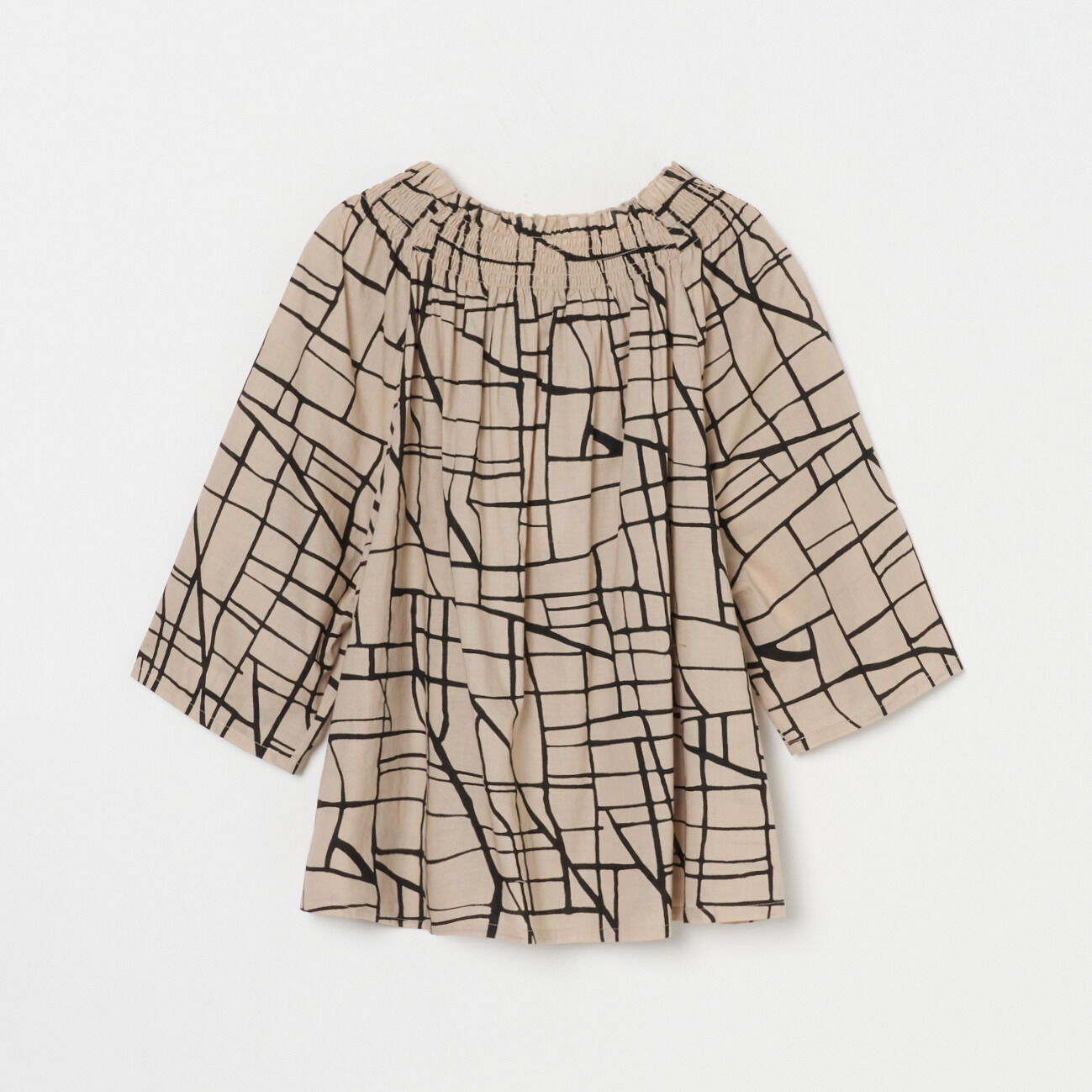 HELIOPOLE「HELIOPOLE COTTONLAWN PRINT SHIRRING BLOUSE」|シャツ・ブラウス|