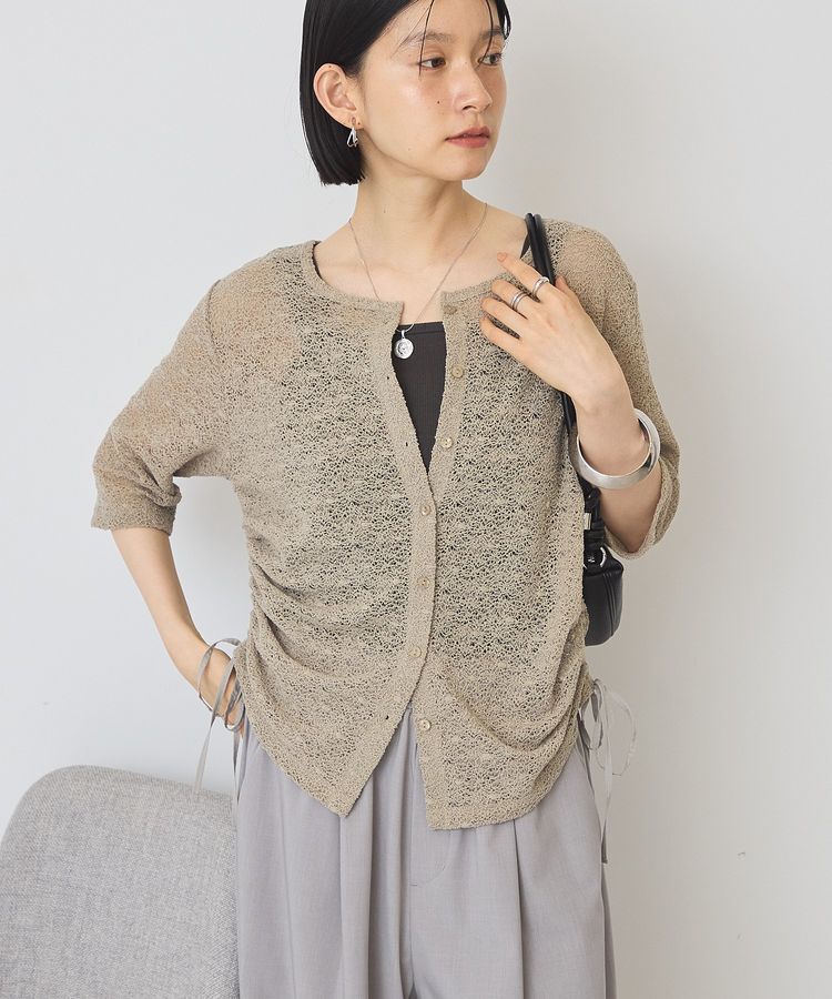 AMERICAN HOLIC「レース5分袖カーディガン」|カーディガン|Beige