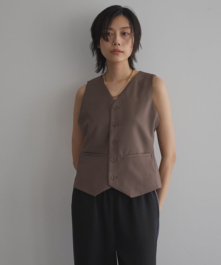 GARAGE OF GOOD CLOTHING「フロントボタンコンパクトベスト」|ベスト・ジレ|