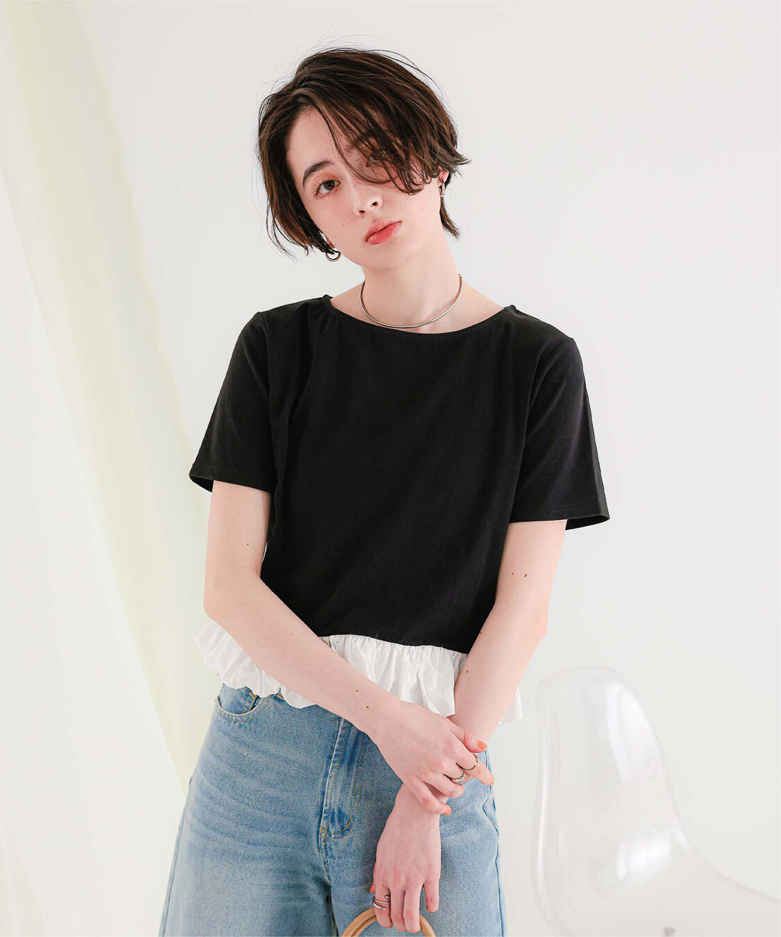 titivate「チビバルーン半袖トップス」|Tシャツ・カットソー|