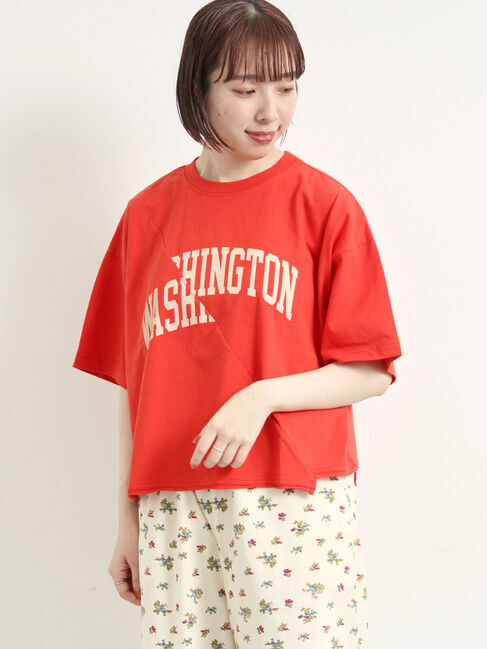 SM2「ブロッキングロゴプリントTシャツ」|Tシャツ・カットソー|レッド