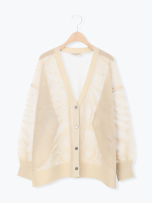 Samansa Mos2「メッシュ編みメタル釦カーディガン」|カーディガン|