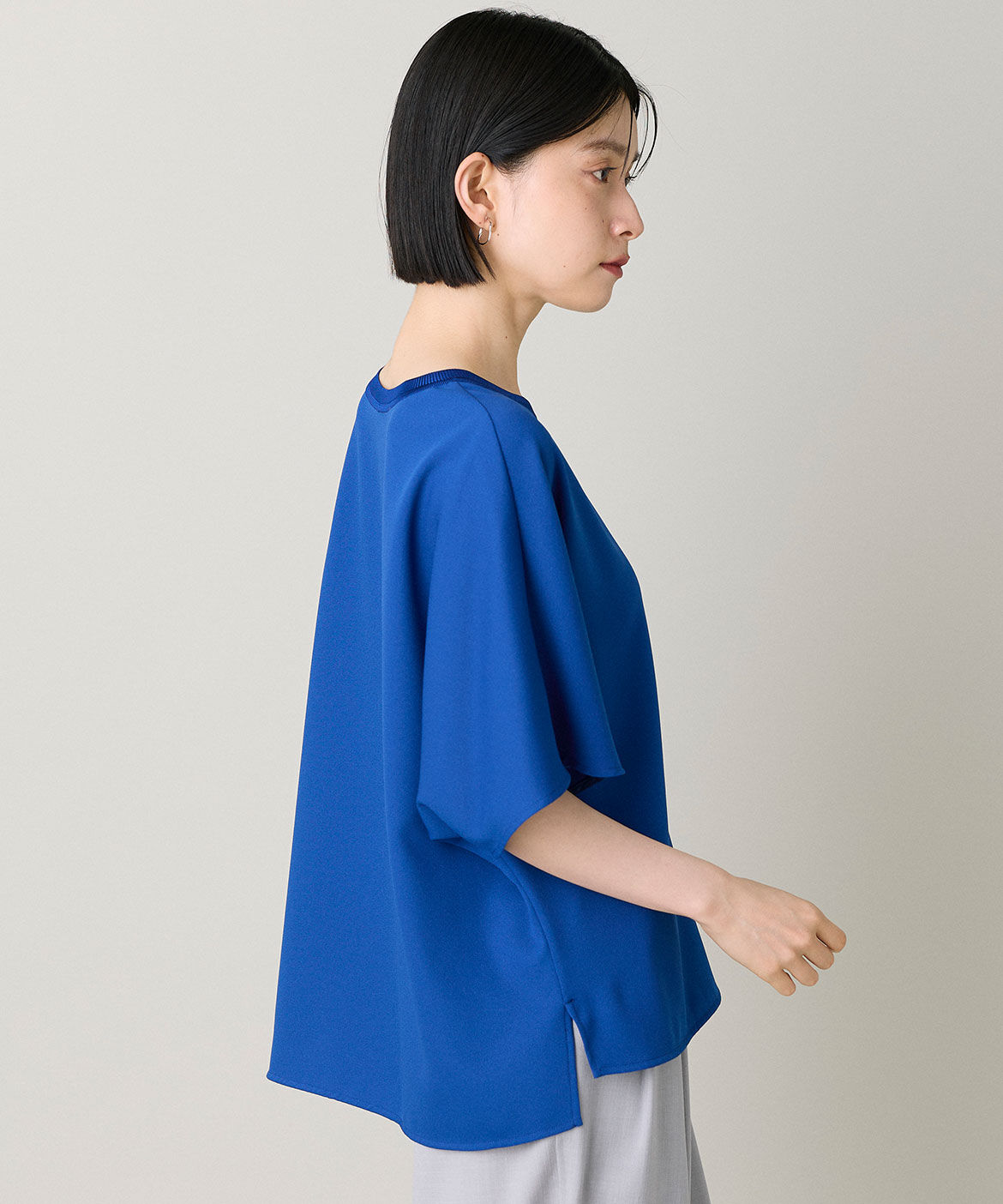 INED「《大きいサイズ》ジョーゼットドルマンスリーブカットソー《吸水速乾》」|Tシャツ・カットソー|