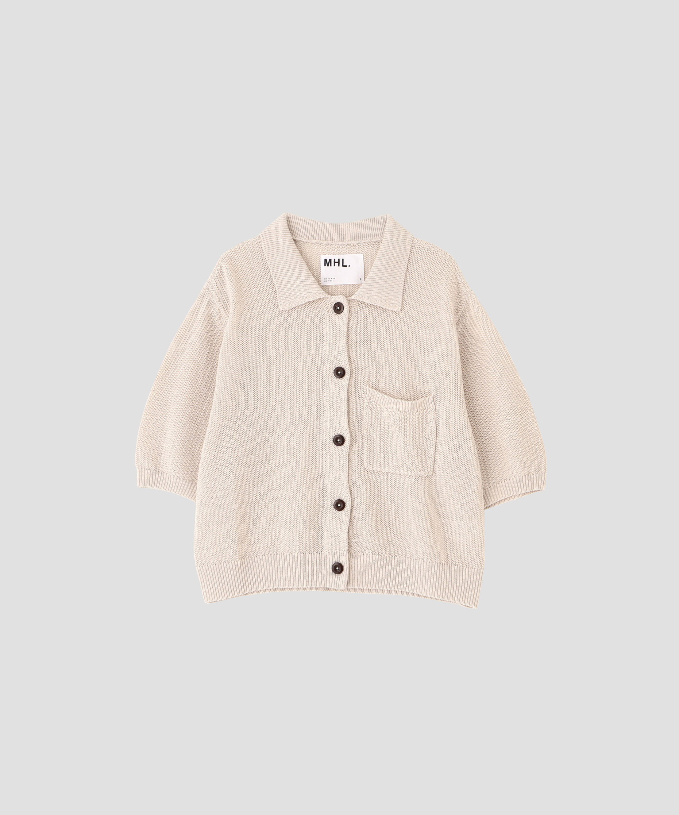 MHL.「IRREGULAR RIB COTTON LINEN KNITWEAR」|カーディガン|