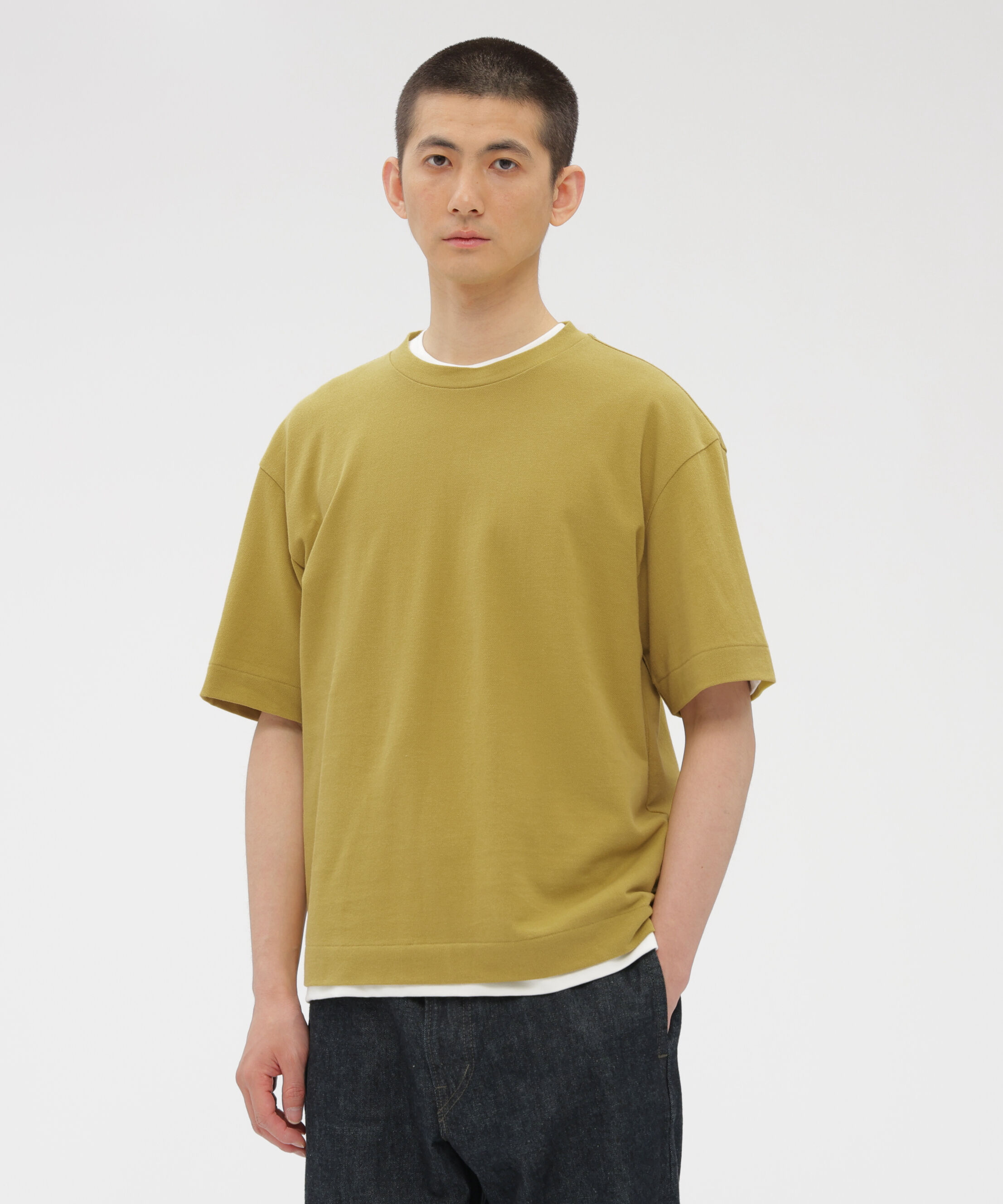 MARGARET HOWELL「COTTON LINEN PIQUE TOP」|Tシャツ・カットソー|MUSTARD3