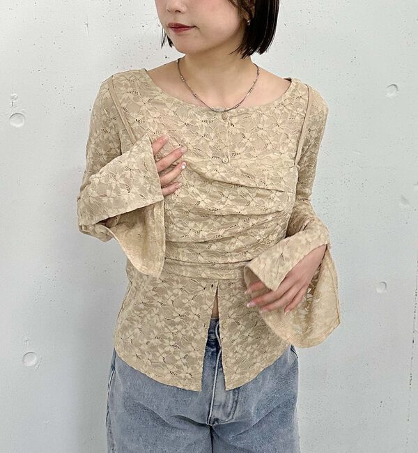 archives「タックビスチェレースアンサンブル」|カーディガン|BEIGE