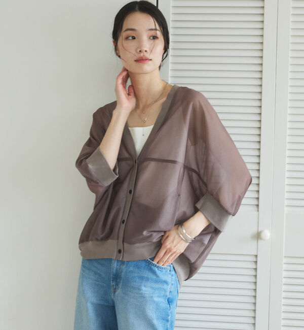 Doux archives「トリコットシフォンドルマンカーディガン」|シャツ・ブラウス|