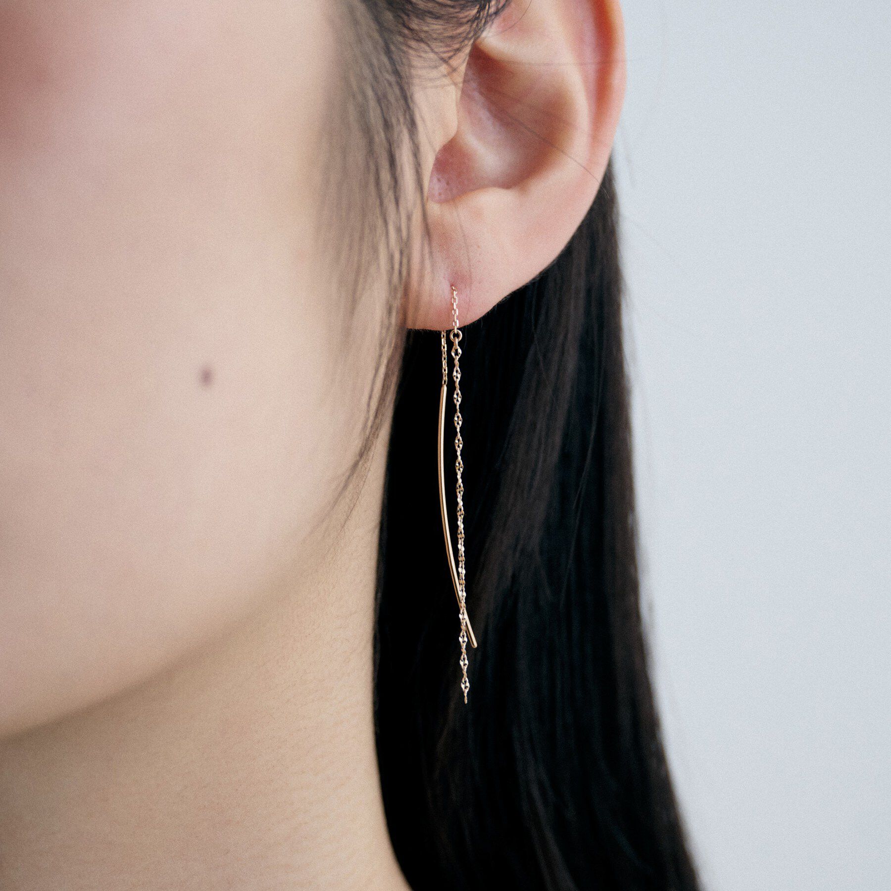 COCOSHNIK ONKITSCH「K10アーチバー モーグルチェーンピアス」|ピアス|