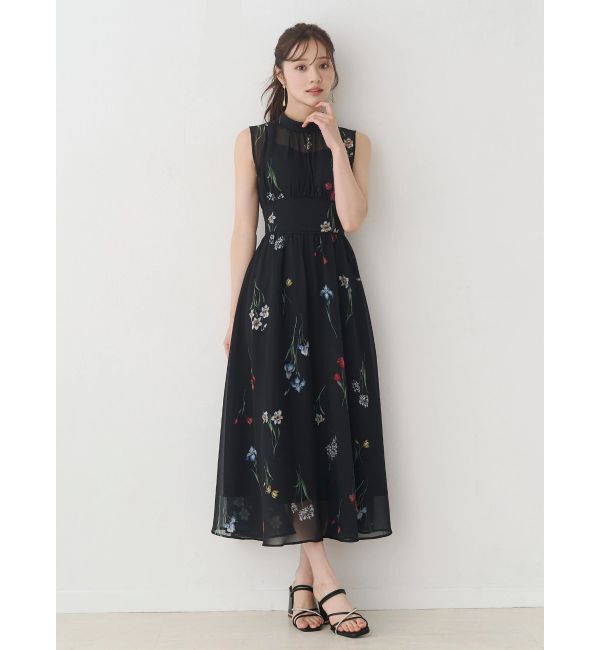 マーキュリーデュオ　花柄バックレースアップワンピース　ブラックM 花柄バックレースアップワンピース（MERCURYDUO）｜ルミネの