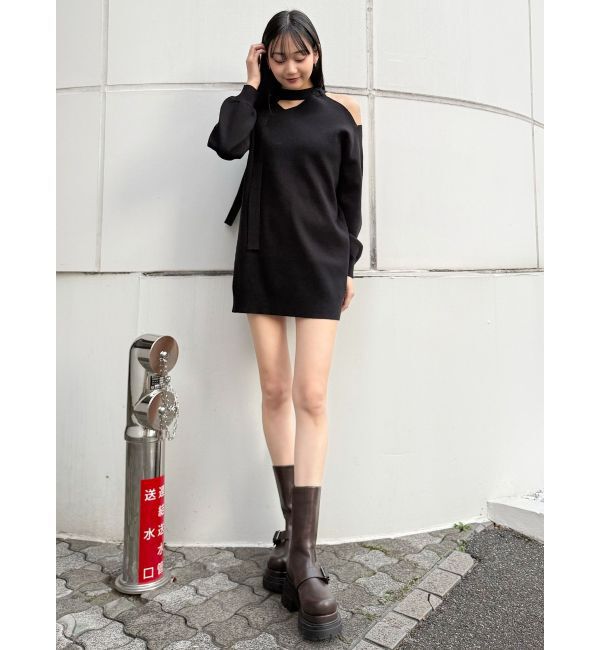 MURUA「アシメショルダーミニワンピース」|ワンピース|