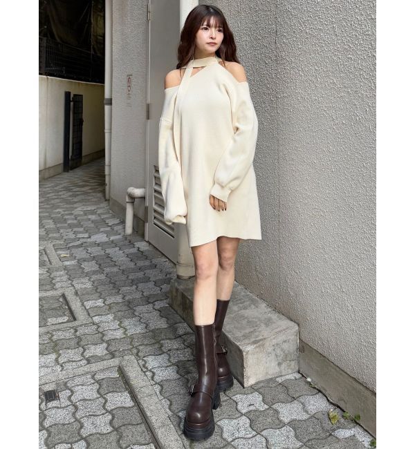 MURUA「アシメショルダーミニワンピース」|ワンピース|
