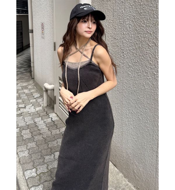 MURUA「レイヤードライクニットキャミワンピース」|ワンピース|