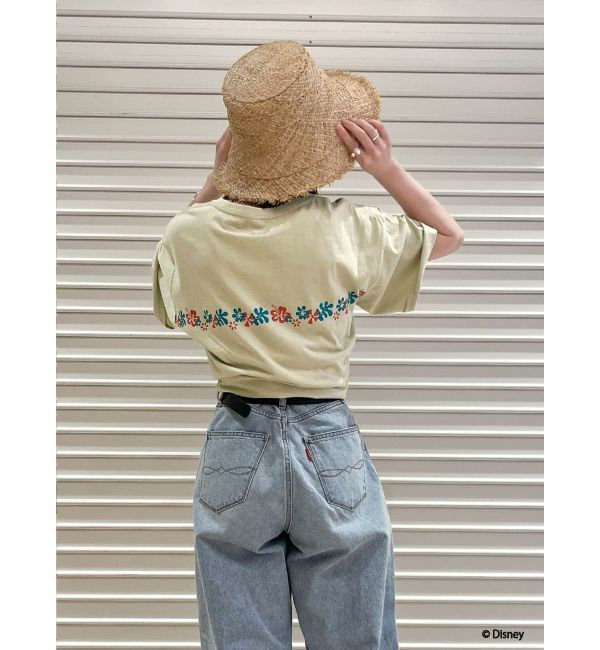 Ungrid「スティッチデザインプリントTee」|Tシャツ・カットソー|ベージュ