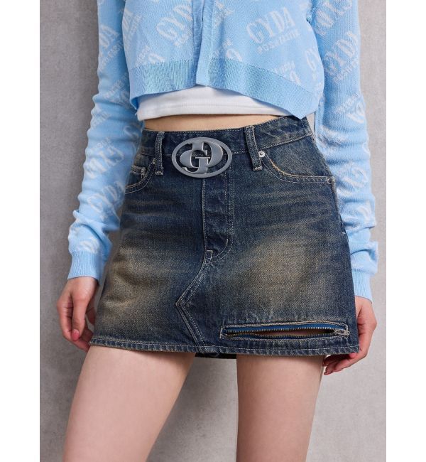 GYDA「GD MOLDスカートライクデニムショートパンツ」|スカート|インディゴ