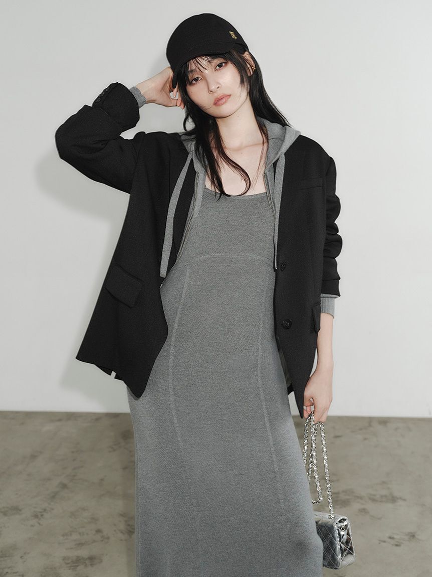 FRAY I.D「ジップパーカ&キャミワンピースセット」|ワンピース|GRY