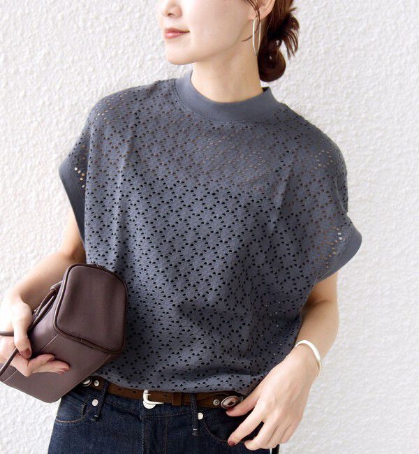 SHIPS for women「《一部追加予約》【WEB限定】〈手洗い可能〉アイレット クルーネック プルオーバー」|Tシャツ・カットソー|