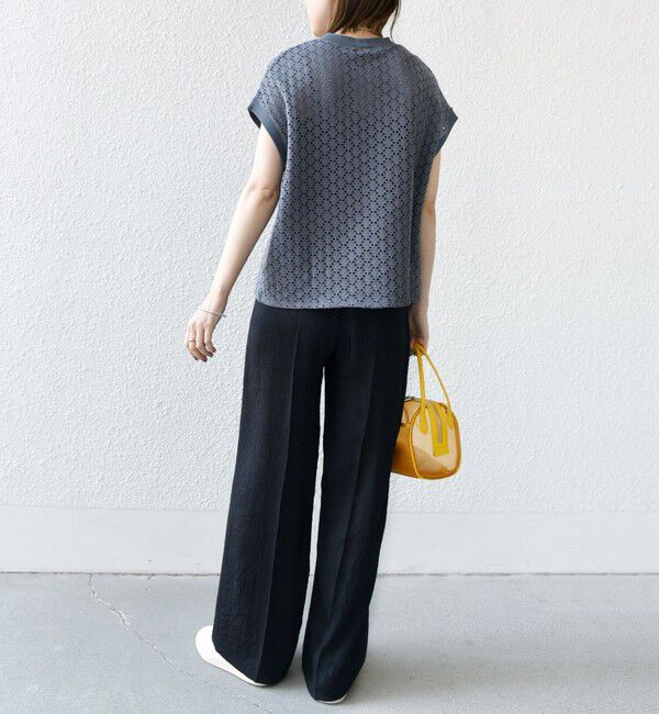 SHIPS for women「《一部追加予約》【WEB限定】〈手洗い可能〉アイレット クルーネック プルオーバー」|Tシャツ・カットソー|