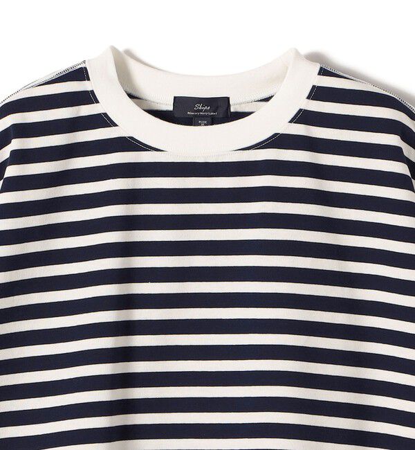 SHIPS for women「SHIPS Primary Navy Label:コットン 天竺 ハーフ スリーブ TEE」|Tシャツ・カットソー|