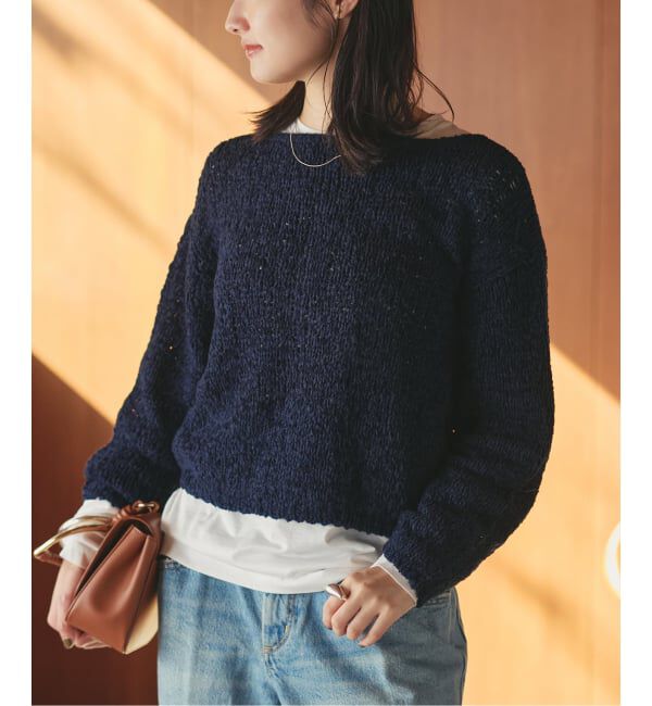 Plage「Fringe yarn カーディガン」|カーディガン|ネイビー