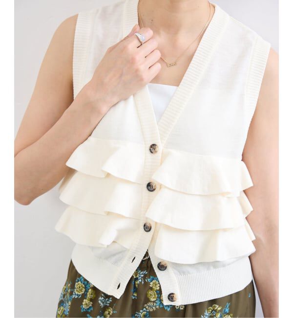 IENA「《予約》LOWER/ローヴァー 18G Sleeveless Cardigan カーディガン LW-88」|カーディガン|