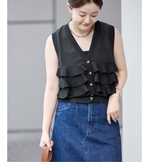 IENA「《予約》LOWER/ローヴァー 18G Sleeveless Cardigan カーディガン LW-88」|カーディガン|