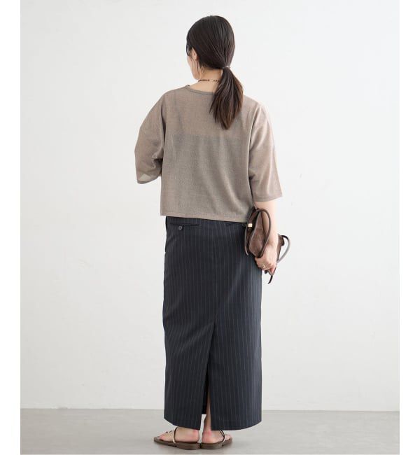 IENA「《予約》ラメハーフスリーブTシャツ」|Tシャツ・カットソー|
