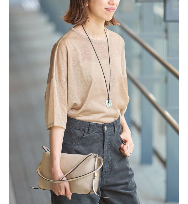 IENA「《予約》ラメハーフスリーブTシャツ」|Tシャツ・カットソー|