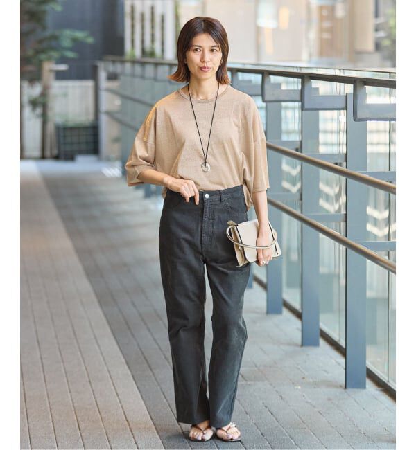 IENA「《予約》ラメハーフスリーブTシャツ」|Tシャツ・カットソー|