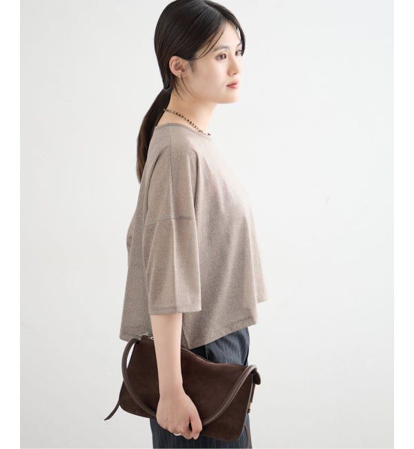 IENA「《予約》ラメハーフスリーブTシャツ」|Tシャツ・カットソー|
