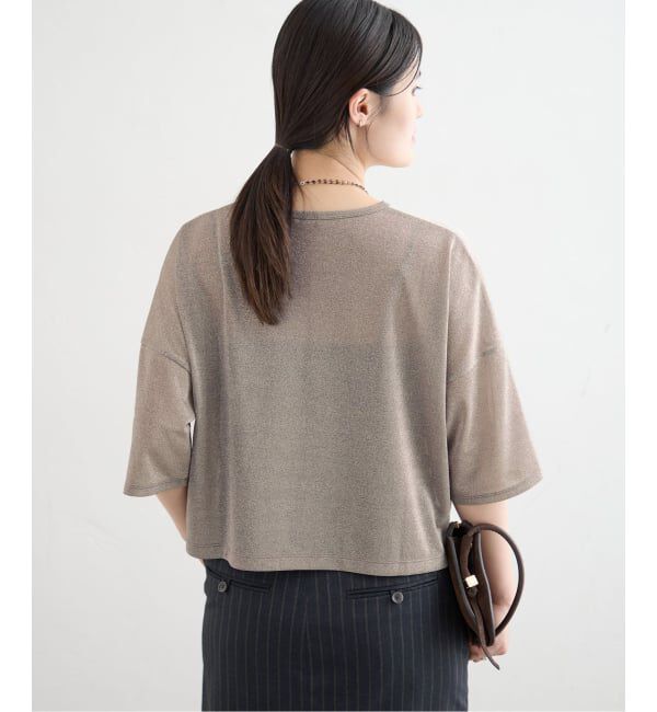 IENA「《予約》ラメハーフスリーブTシャツ」|Tシャツ・カットソー|