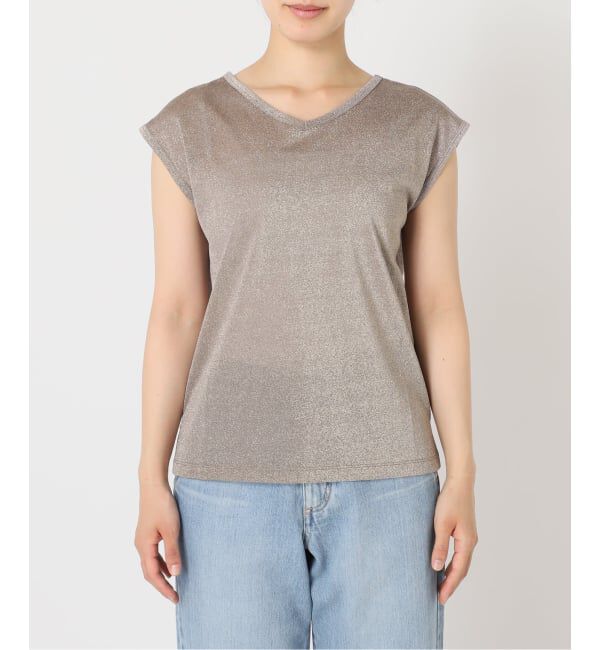 IENA「《予約》ラメフレンチスリーブTシャツ」|Tシャツ・カットソー|