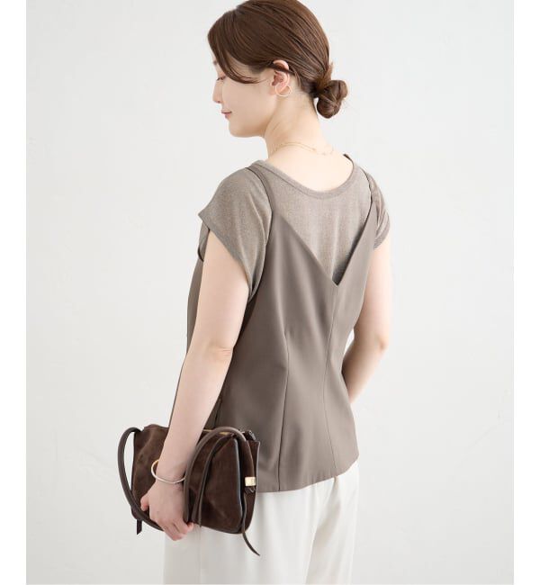 IENA「《予約》ラメフレンチスリーブTシャツ」|Tシャツ・カットソー|